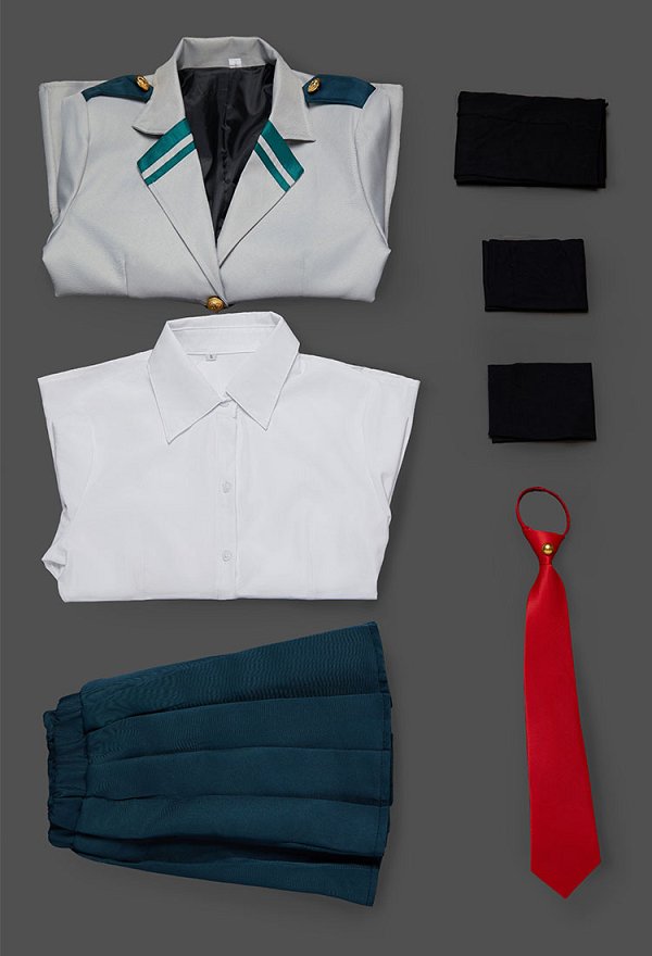 MHA Cosplay Costume Female School Uniform Shirt Coat Skirt Tie Fullset MHA Cosplay Costume Female School Uniform Shirt Coat Skirt Tie Fullset