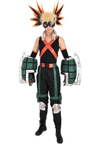 MHA Katsuki Bakugou Kacchan Cosplay Kostüm Full Set Hero Suit mit Handstulpen