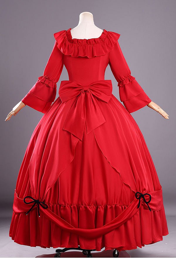 May I Ask for One Final Thing Scarlet Cosplay Vestido de noche rojo con lazo y pendientes May I Ask for One Final Thing Scarlet Cosplay Vestido de noche rojo con lazo y pendientes