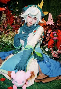 Made in Abyss Prushka Cosplay Costume Green Dress Set with Hat