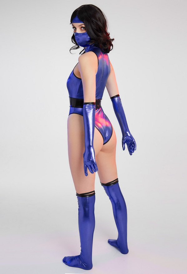 Dark Purple Ninja Suit Bodysuit Cosplay Costume with Mask and Gloves for Halloween Dark Purple Ninja Suit Bodysuit Cosplay Costume with Mask and Gloves for Halloween