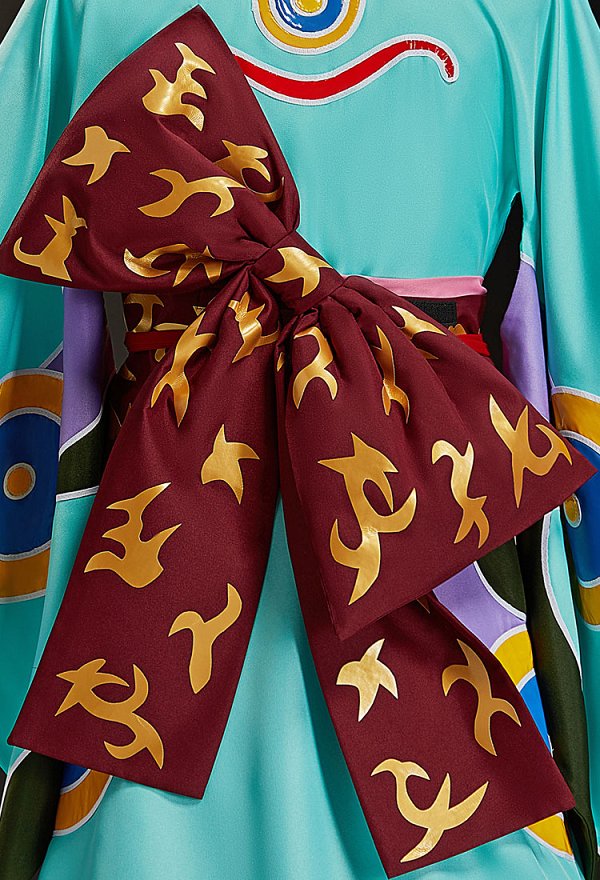 Mononoke Medicine Seller Kusuriuri Cosplay Costume Kimono Coat and Cropped Pants with Obi Belt