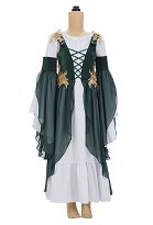 Niñas Medieval Renacentista Vestido de elfa con mangas Niñas Medieval Renacentista Vestido de elfa con mangas