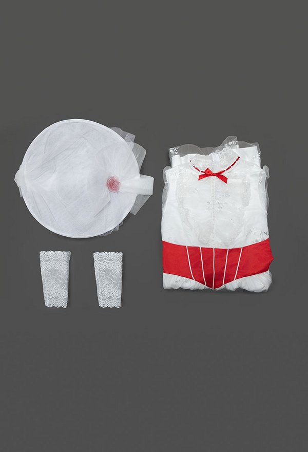 Mary Poppins Cosplay Costume White Dress with Hat and Gloves