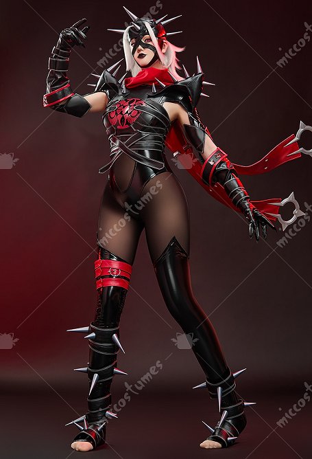 Rival Chica Sue Storm MALICE Skin Cosplay Costume Negro Rojo Body Full Set