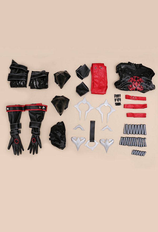 Rival Chica Sue Storm MALICE Skin Cosplay Costume Negro Rojo Body Full Set