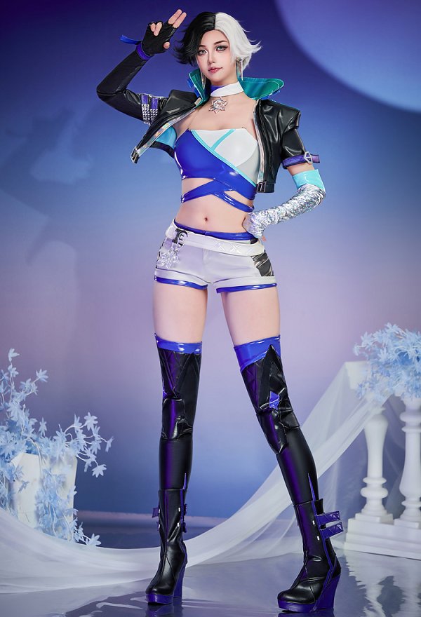 Rival Niña Luna Snow Cosplay Disfraz Chaleco Pantalones Cortos con Chaqueta Medias Rival Niña Luna Snow Cosplay Disfraz Chaleco Pantalones Cortos con Chaqueta Medias