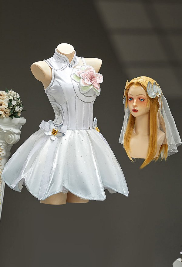 Marvel Rivals Invisible Girl disfraces de cosplay Vestido con velo y polainas
