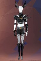Rival Girl Super Heroine Sword Girl Cosplay Costume Top Short Full Set with Shoulder Armor