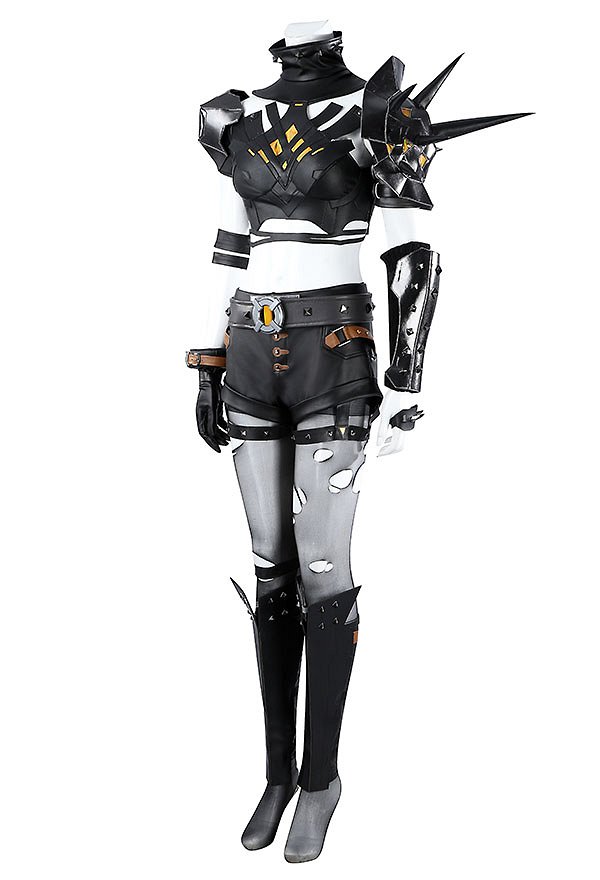 Rival Girl Super Heroine Sword Girl Cosplay Costume Top Short Full Set with Shoulder Armor