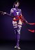 Rival Juego Cosplay Traje Ninja Niña Morado Piel Body con Medias Cinturón Premium Ver