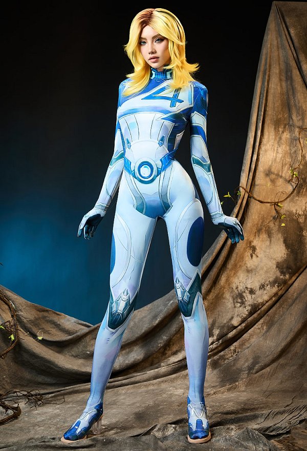 Rival Girl Sue Storm Cosplay Kostüm Enger Overall