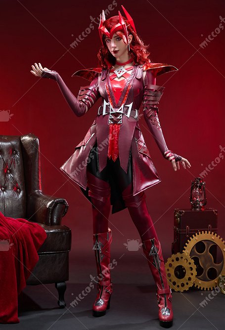Rival Girl Witch Cosplay Costume Haut et pantalon avec épaulières et collier ras-du-cou