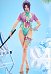 Rival Girl Game inspirierter Neckholder Badeanzug mit Cutout mit Cover-Up Schmetterlingsdekoration Swimsuit