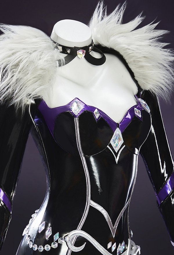 Disfraz de Cosplay de Rival Girl Black Cat Body con Guantes y Máscara de Domino