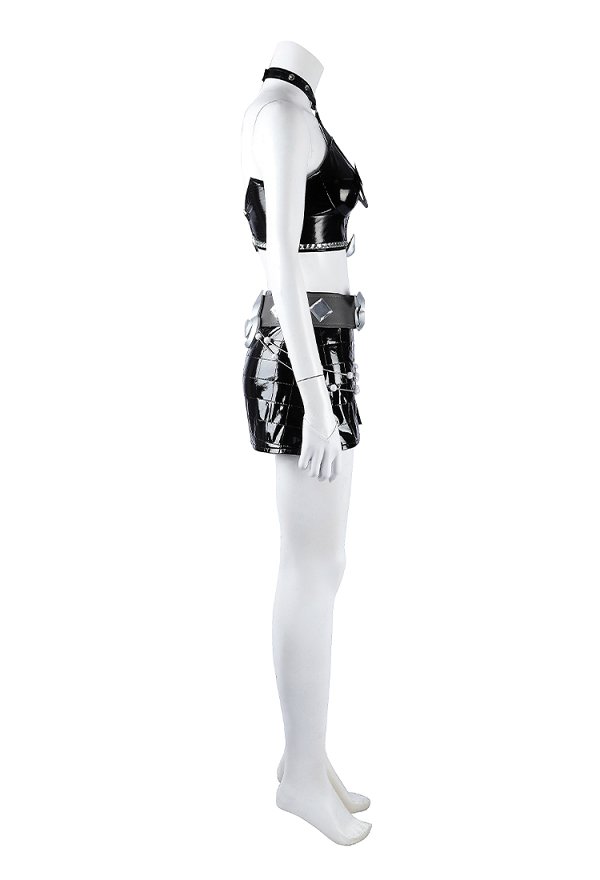 Disfraz de Cosplay de Rival Girl Black Cat Urban Paws Skin con Top y Falda con Shorts y Cinturón Disfraz de Cosplay de Rival Girl Black Cat Urban Paws Skin con Top y Falda con Shorts y Cinturón