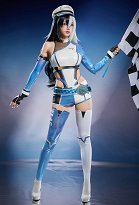 Rival Girl Luna Snow Sonic Trailblazer Skin Costume de Cosplay Bodysuit et Short avec Chapeau et Couvre-jambes