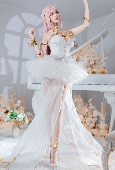Vocal Luka Disfraz de Cosplay Vestido y cinturón de cintura con brazalete y decoración de auriculares combinados