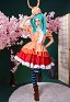 Monogatari Series Ononoki Yotsugi Cosplay Costume Puffy Sleeve Blouse and Skirt with Doll Head Accessory and Socks