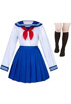 MiSide Mita Cosplay Kostüm Matrosenanzug Weiß Blaues Oberteil Rock mit Fliege Socken MiSide Mita Cosplay Kostüm Matrosenanzug Weiß Blaues Oberteil Rock mit Fliege Socken