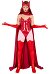 Superheroine Cosplay Costume Bodysuit Inspirado por Scarlet Witch con Capa y Máscara