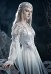 Winter Elf Medieval Renaissance Clothing Elf Style White Grey Gradient Dress with Sleeves Cosplay Costume