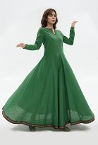 Medieval Retro Green Inner Dress Renaissance Court Style Bottom Dress Cosplay Medieval Retro Green Inner Dress Renaissance Court Style Bottom Dress Cosplay