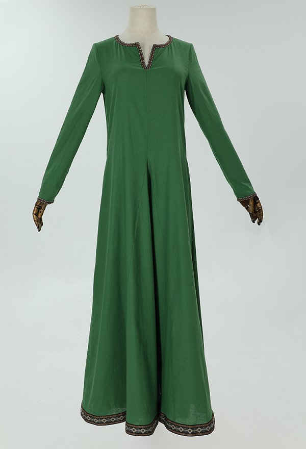 Medieval Retro Green Inner Dress Renaissance Court Style Bottom Dress Cosplay Medieval Retro Green Inner Dress Renaissance Court Style Bottom Dress Cosplay