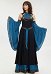 Robe Médiévale de Renaissance Costume d'Elfe Viking Robe à Épaules Dénudées avec Ceinture et Manches