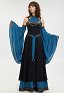Medieval Renaissance Dress Costume Viking Elf Off Shoulder Dress with Belt and Sleeves Cosplay Costume