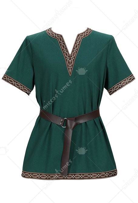 Camiseta de manga corta y cinturón de caballero medieval para hombre