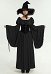 Robe de Renaissance Médiévale de Style de Sorcière avec Col Rond et Manches Larges assorti Ceinture