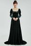 Robe Renaissance médiévale Robe longue en velours vert