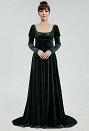 Robe Renaissance médiévale Robe longue en velours vert