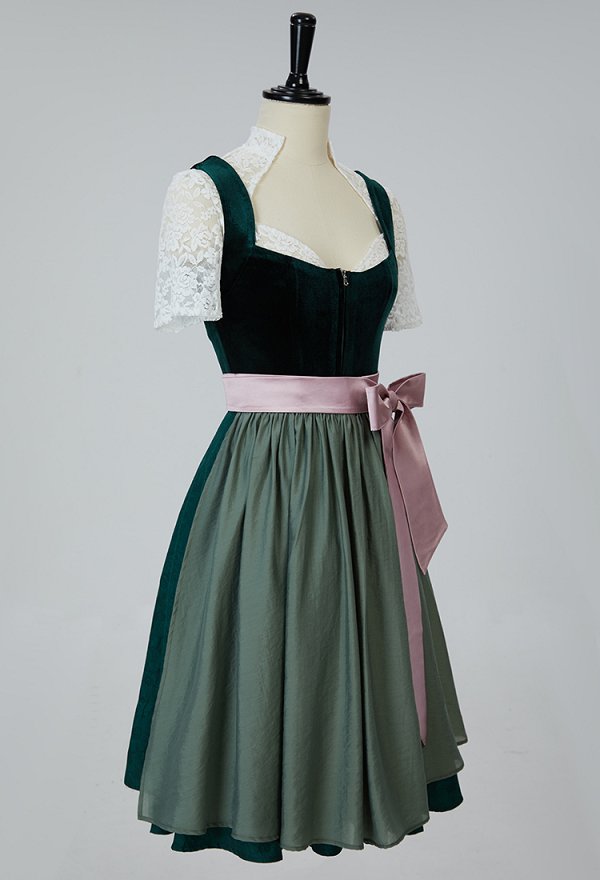 Disfraz de Cosplay Vestido Tradicional Alemán de Estilo Medieval con Cuello Cuadrado y Delantal Disfraz de Cosplay Vestido Tradicional Alemán de Estilo Medieval con Cuello Cuadrado y Delantal