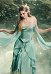 Mittelalterliches Renaissance Dress Magic Elf Kleid Kostüm Farbverlauf Blaues Feenkleid Retro Elegantes Trägerloses Elfenkleid