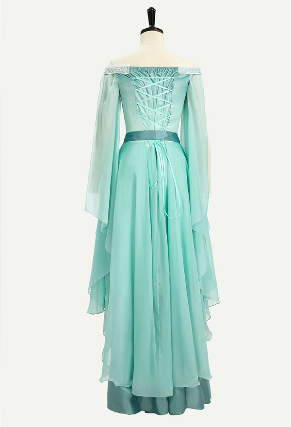 Medieval Renaissance Fantasía Gradiente Faerie Vestido Elegante Vestido Sin Tirantes