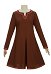 Mittelalterliches Vintage Kleid im Wikingerstil Langarm Renaissance Unterkleid Braunes Kurzes Kleid