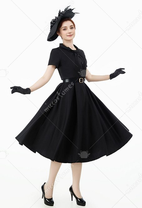 Keira 1950s Vestido de cóctel estilo vintage de los años 50 con cinturón