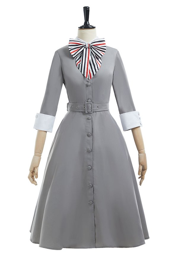 Medieval Retro Style Vintage Mrs Maisel 1950s Dress Cocktail Dress with Bow Tie and Belt