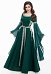 Mittelalterliches Renaissance Kostüm Outfit Vintage Kleid Dunkelgrün Gürtel
