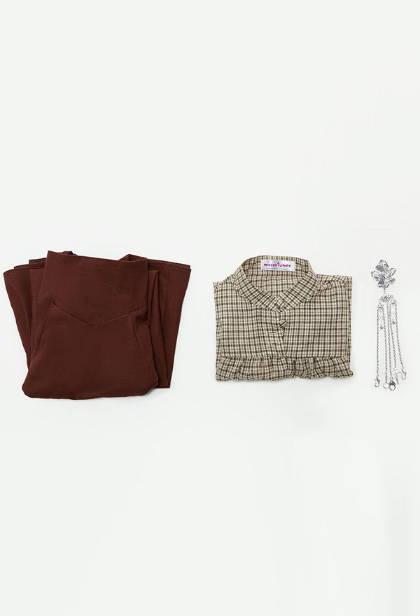Traje Renacimiento Medieval Traje Victoriano Conjunto Falda Camisa Edwardian con Adornos en la Cintura