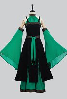 Disfraces Medievales Renacimiento Vikingo Elfo Estilo Negro y Verde Vestido sin Hombros con Cinturón y Mangas Disfraces Medievales Renacimiento Vikingo Elfo Estilo Negro y Verde Vestido sin Hombros con Cinturón y Mangas