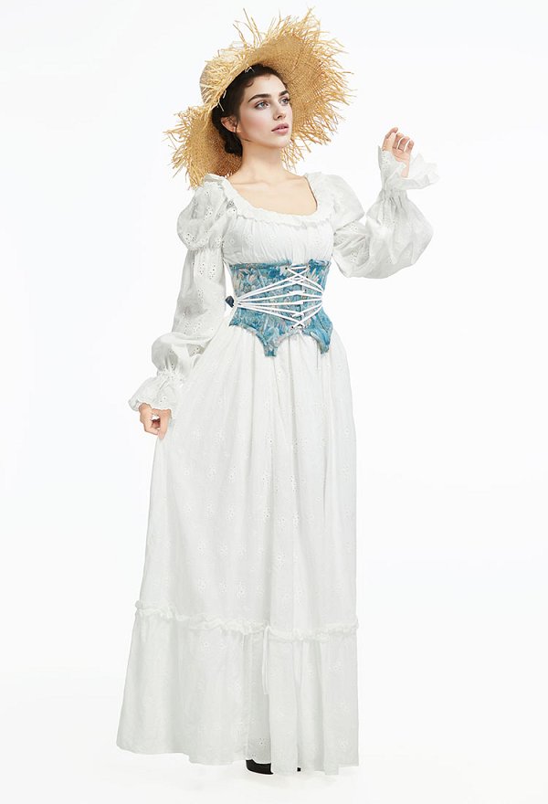 Medieval Renaissance Clothing Victorian Style Dress Fairy Two-Piece Corset Dress