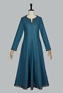 Renacentista medieval Vikingo Vestido forro de estilo cortesano de azul