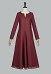 Renacentista medieval Vikingo Vestido forro de estilo cortesano de rojo