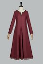 Renacentista medieval Vikingo Vestido forro de estilo cortesano de rojo