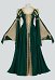 Traje Renacimiento Medieval Verde y Amarillo Vestido Vintage Manga Ancha