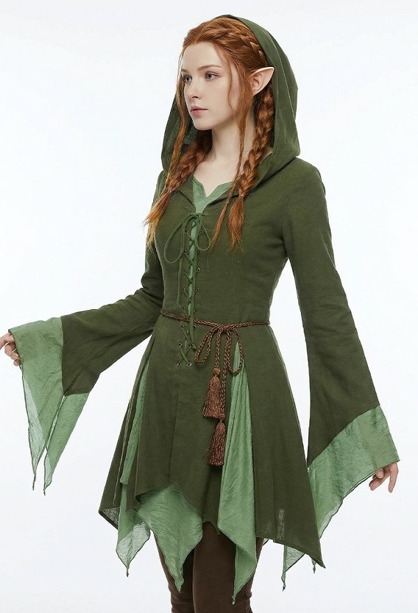 Renacentista Medieval Disfraz de elfa de Halloween Vestido tradicional irlandés Celtic