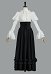 Vintage Victorian Style Blouse Skirt Set Medieval Gothic Halloween Costume with Tie